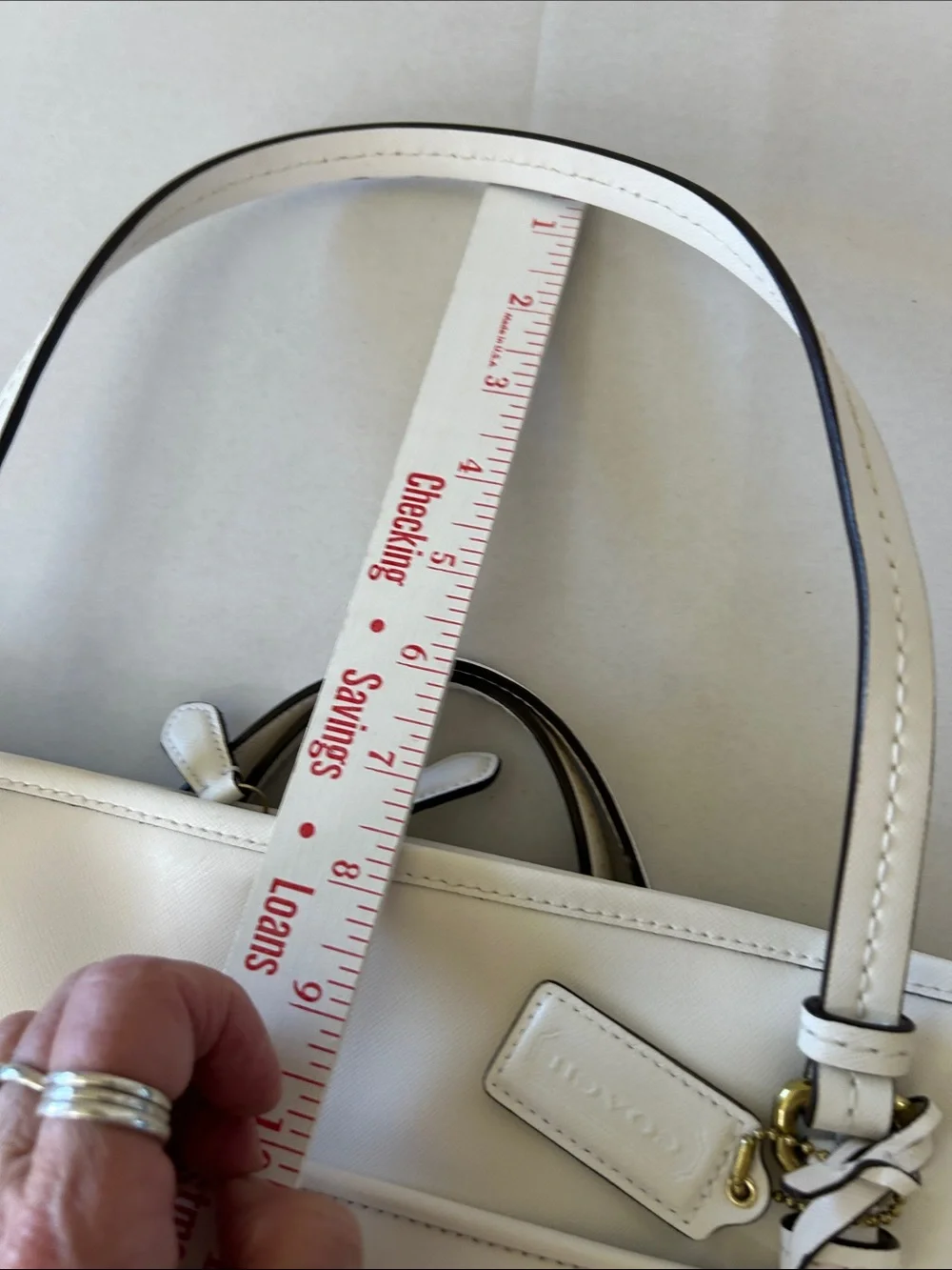 COACH PEYTON LEATHER JORDAN DOUBLE ZIP TOP TOTE CARRYALL IVORY COLOR